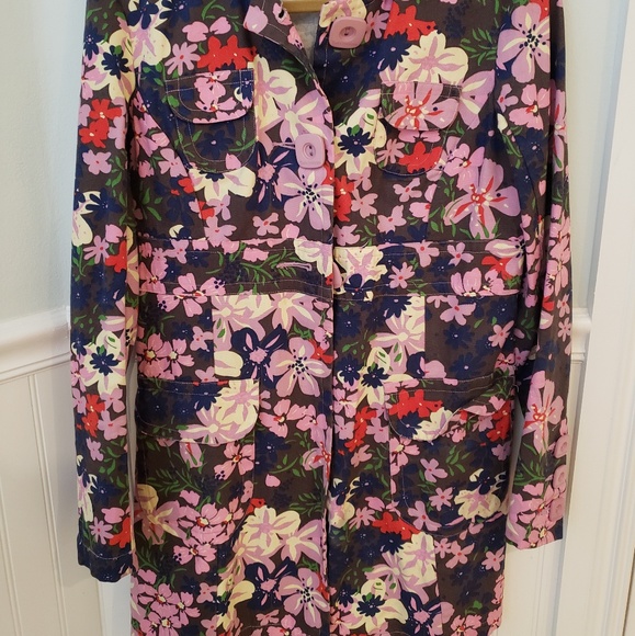 Bright Neutral Floral Car Coat - Picture 2 of 5